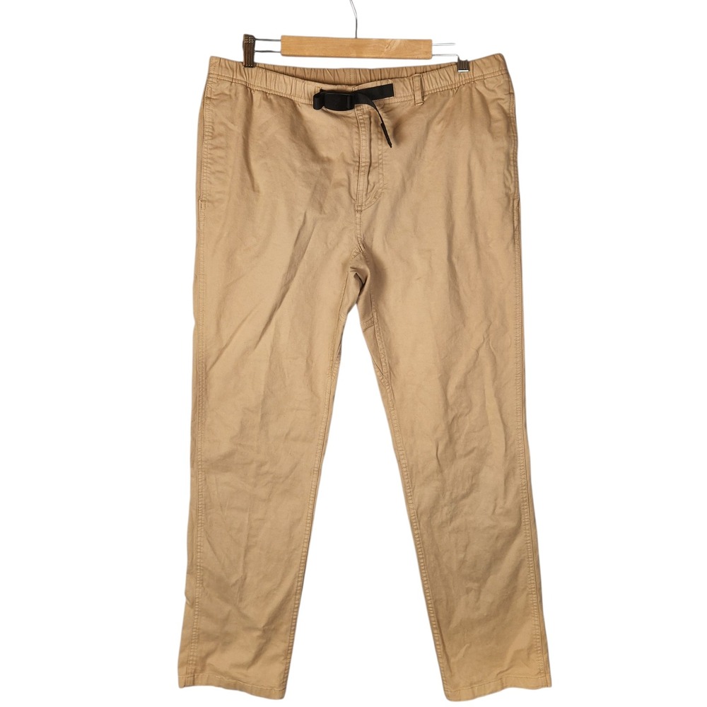 Gramicci Pant Men's Size Large Tan Khaki Twill Belted Climbing Chino Trousers
